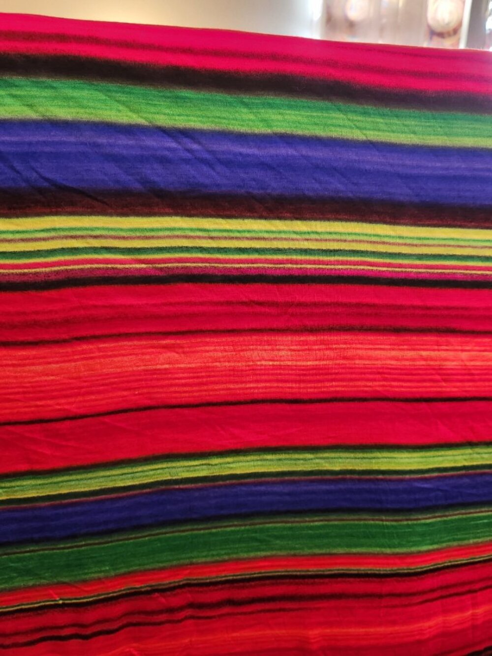 .75 Yards – $11/Yard ($8.00 Total) – Boho Striped Multi-Color Knit